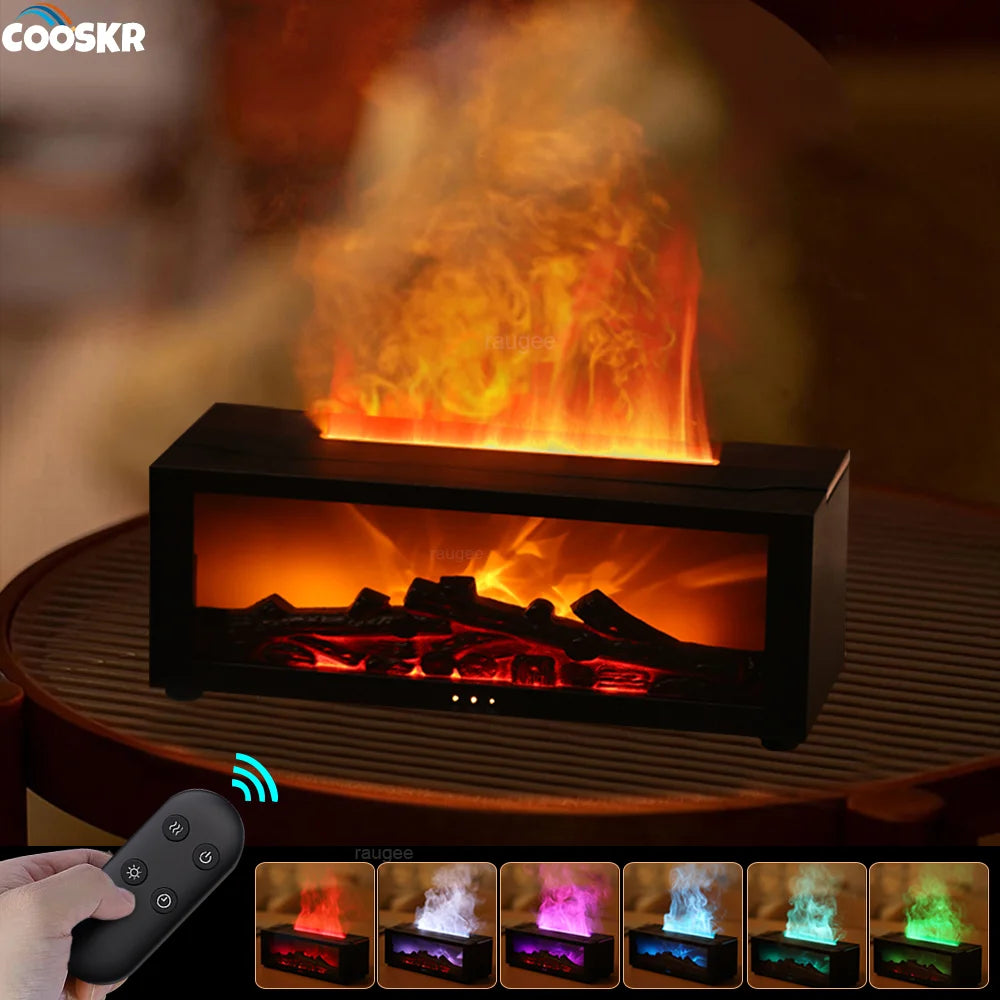 Difusor Navideño FlameSense – Humidificador Aromático con Luz LED🪔